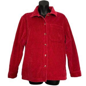 𝅺L.LBEAN Womens Red Corduroy Shacket